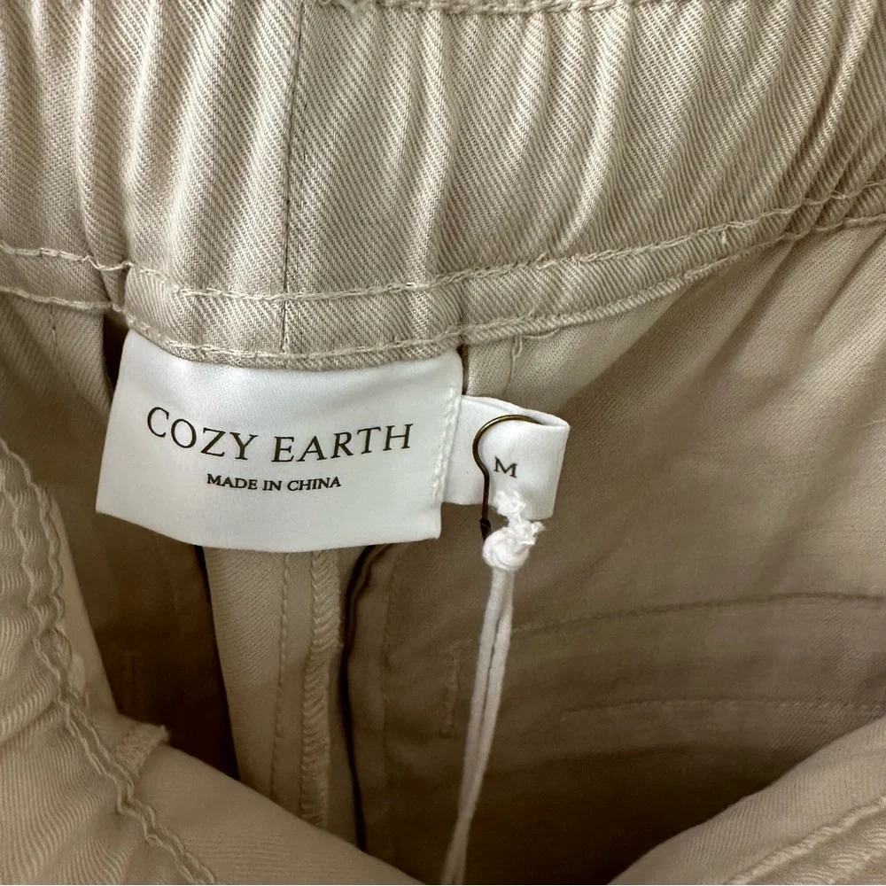 Cozy Earth Men’s Lived in Linen Cuffed Pant in Sand size Medium